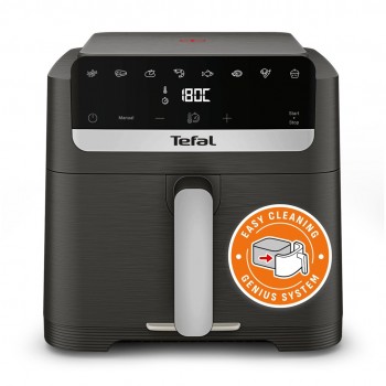 Tefal Easy Fry Mega Compact EY866HE1 fryer Single 7.5 L Stand-alone Hot air fryer Black, Silver
