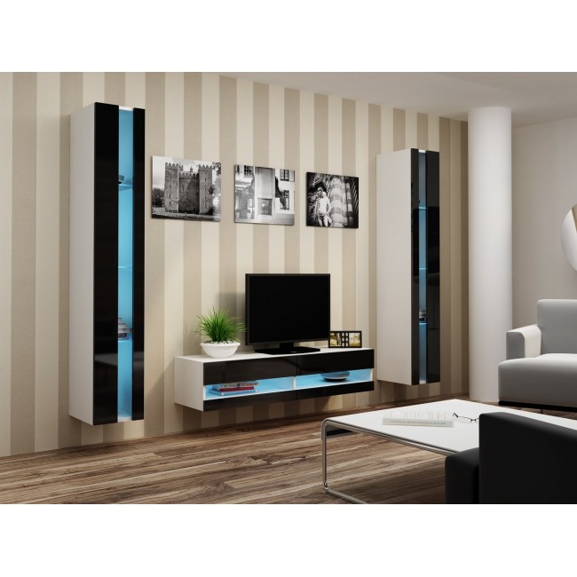 Cama TV stand VIGO NEW 30/140/40 white/black gloss