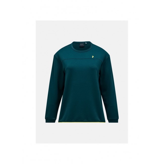 Bluza damska PEAK PERFORMANCE W Trail Polartec Power Grid Crew kolor zielony - L