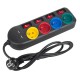 Maclean power strip, 4-socket extension cable + 2xUSB, with switches, 250VAC/10A, 2.1A 5V, 1.5m, black, MCE229 B Maclean power strip, 4-socket extension cable + 2xUSB, with switches, 250VAC/10A, 2.1A 5V, 1.5m, black, MCE229 B