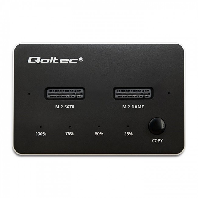 Qoltec M.2 SSD Docking Station | NVMe| SATA | USB-C | DUAL 2 x 2TB Qoltec M.2 SSD Docking Station | NVMe| SATA | USB-C | DUAL 2 x 2TB
