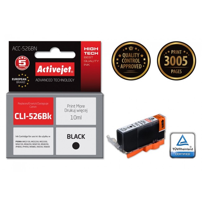 Activejet ACC-526BN Ink (replacement for Canon CLI-526Bk Supreme 10 ml black)
