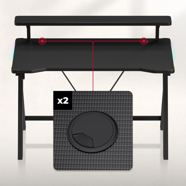 Huzaro Hero 1.9 RGB Gaming Desk Black Huzaro Hero 1.9 RGB Gaming Desk Black