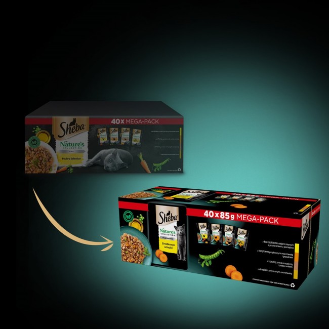 SHEBA Nature's Collection Poultry Flavors in jelly - wet cat food - 40 x 85g SHEBA Nature's Collection Poultry Flavors in jelly - wet cat food - 40 x 85g