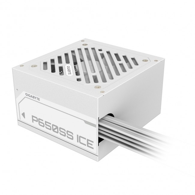 GIGABYTE P650SS ICE Power Supply - PCIe 5.0, 80 PLUS Silver, Fully Modular Design, 120mm Fan, ATX 3.0 compatible, EU Plug GIGABYTE P650SS ICE Power Supply - PCIe 5.0, 80 PLUS Silver, Fully Modular Design, 120mm Fan, ATX 3.0 compatible, EU Plug