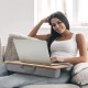 Techly Bamboo Portable Laptop Desk Stand with Padded Base and Tablet Stand Techly Bamboo Portable Laptop Desk Stand with Padded Base and Tablet Stand