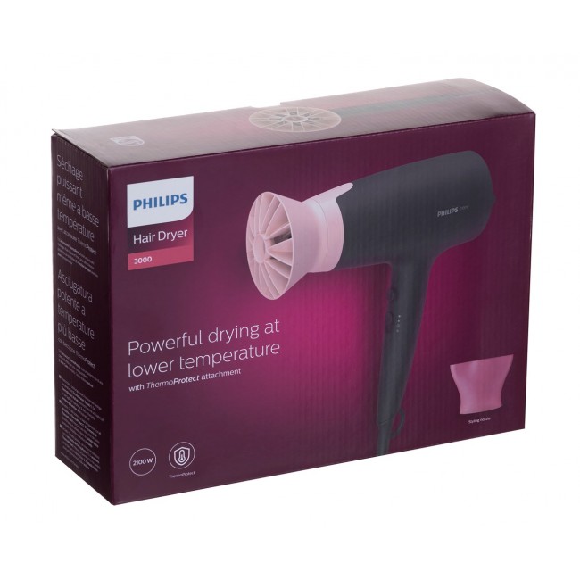 Philips BHD350/10 hair dryer 2100 W Black, Pink Philips BHD350/10 hair dryer 2100 W Black, Pink