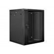 Lanberg wall-mounted installation rack cabinet 19'' 15U 600x600mm black (glass door)