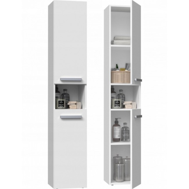 Bathroom cabinet NEL I 31x30x174 cm, matt white Bathroom cabinet NEL I 31x30x174 cm, matt white