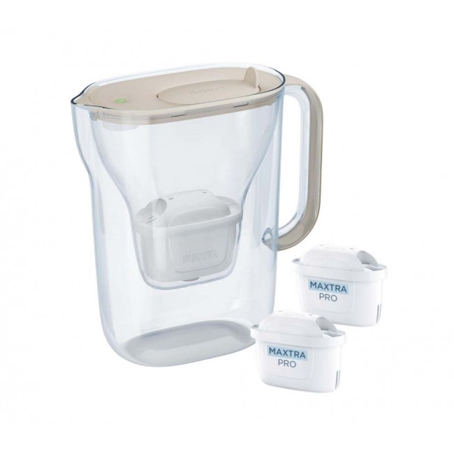 Brita Style Essential filter jug + 2 Maxtra Pro Pure Performance filter cartridges (sand-coloured) Brita Style Essential filter jug + 2 Maxtra Pro Pure Performance filter cartridges (sand-coloured)