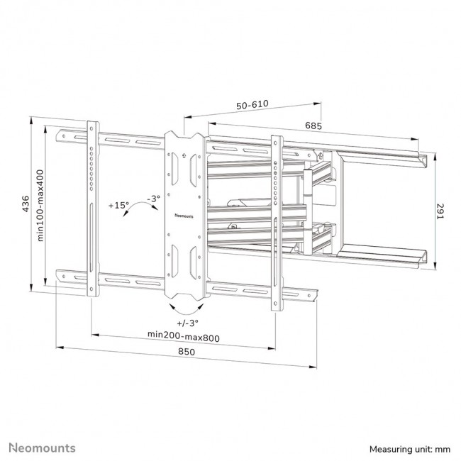 Neomounts WL40S-850BL18 TV mount wall 43-86