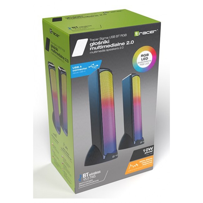 Tracer Sigma USB BT RGB 2-way Black Wired 10 W