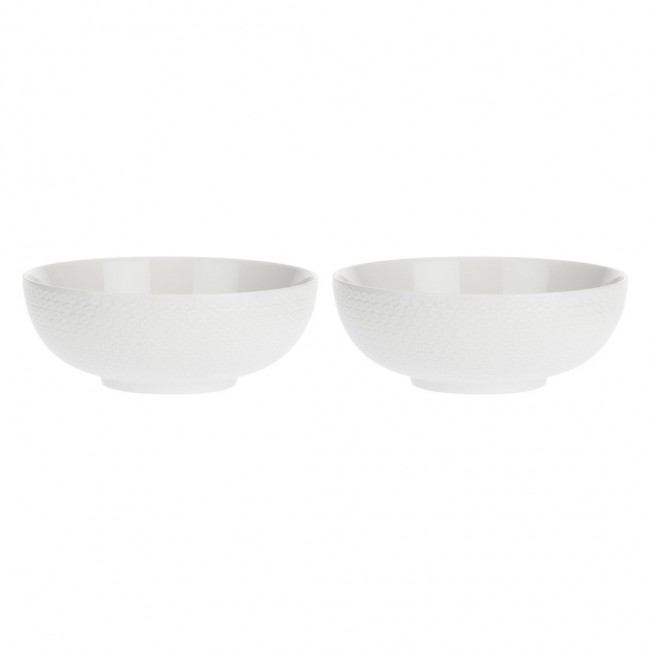 Set of 2 Momenti Salad Bowls - White, 22 cm