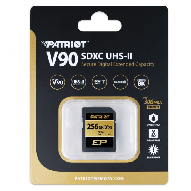 Memory card PATRIOT V90 256GB SDXC UHS-II U3 Class 10 (PEF256GEP92SDX) Memory card PATRIOT V90 256GB SDXC UHS-II U3 Class 10 (PEF256GEP92SDX)