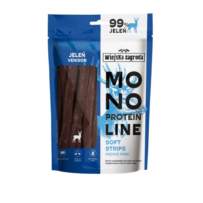 WIEJSKA ZAGRODA Monoprotein line Soft strips Deer - dog treat - 100g WIEJSKA ZAGRODA Monoprotein line Soft strips Deer - dog treat - 100g