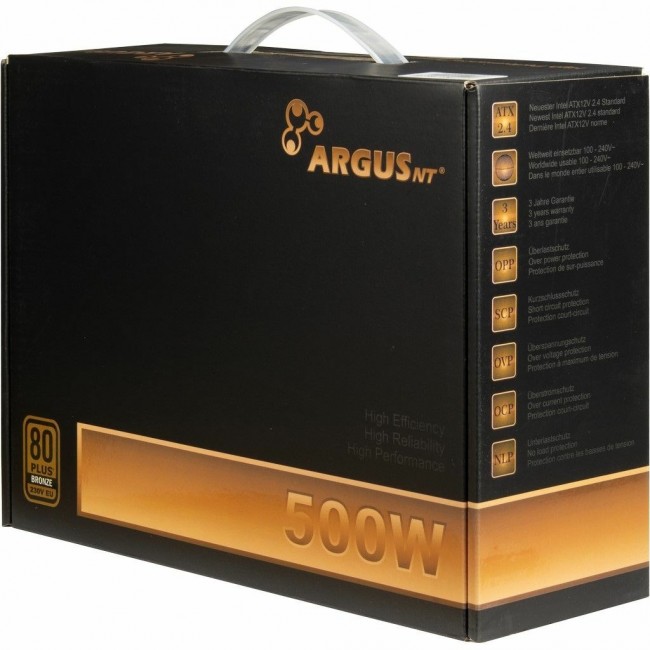 Inter-Tech ArgusNT BPS-500 power supply unit 500 W 20+4 pin ATX ATX Black Inter-Tech ArgusNT BPS-500 power supply unit 500 W 20+4 pin ATX ATX Black
