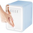 ELLE 4L mini fridge with LED make-up mirror, blue ELLE 4L mini fridge with LED make-up mirror, blue