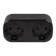 TUYA WiFi-controlled double smart socket, black TUYA WiFi-controlled double smart socket, black