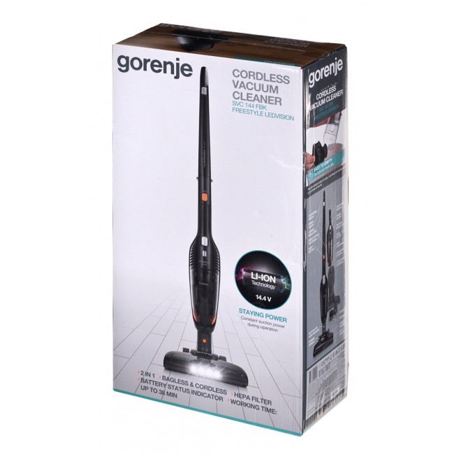Gorenje SVC144FBK Stick vacuum Battery Dry HEPA Bagless 0.6 L Black