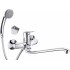 Wall-mounted washbasin mixer with extended spout - hose and shower set connection