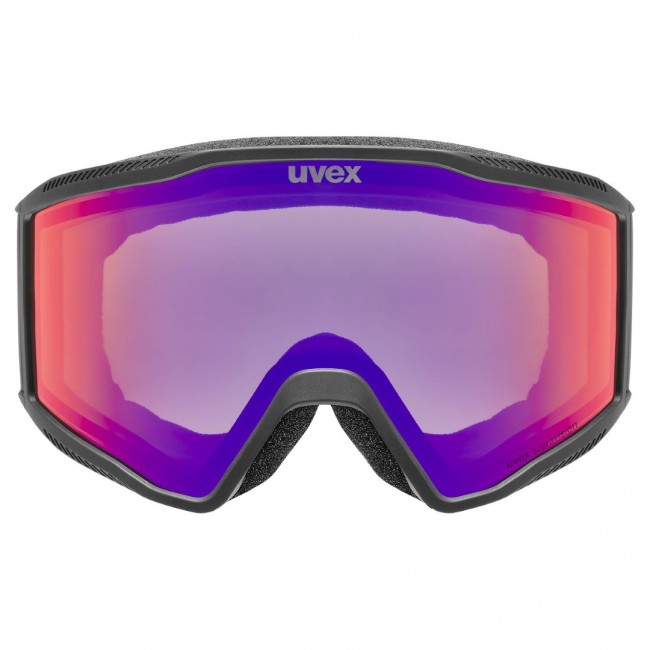 Uvex 5501822130 winter sport goggles Black Unisex Mirror Cylindrical(flat) lens