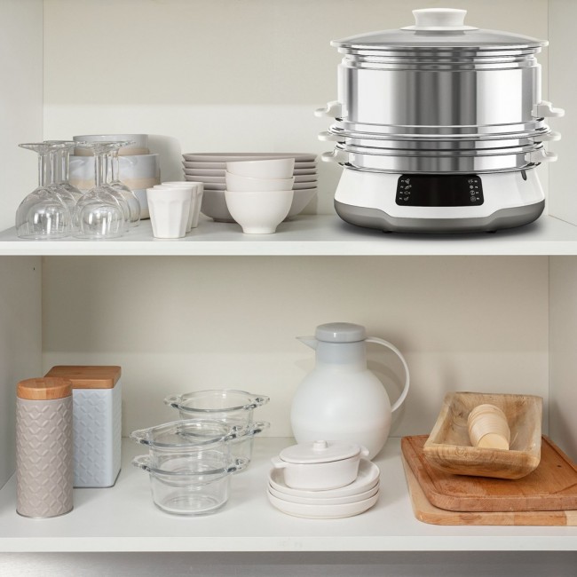 Tefal Convenient Series Deluxe VC502D steam cooker 3 basket(s) Countertop 900 W Stainless steel, White Tefal Convenient Series Deluxe VC502D steam cooker 3 basket(s) Countertop 900 W Stainless steel, White