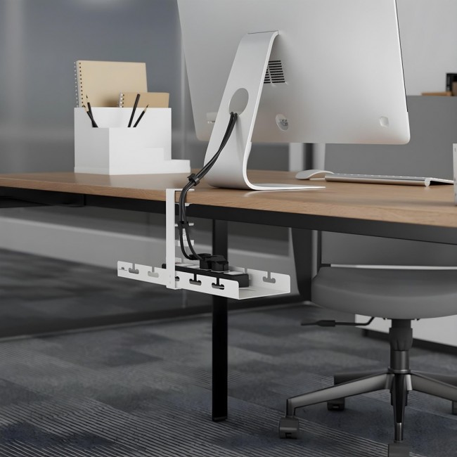 Maclean under-desk cable organizer, max. load 5kg, white, MC-105 W Maclean under-desk cable organizer, max. load 5kg, white, MC-105 W