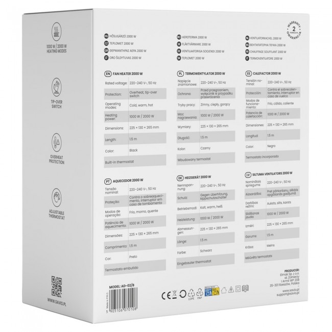 Savio AD-02 W household fan White