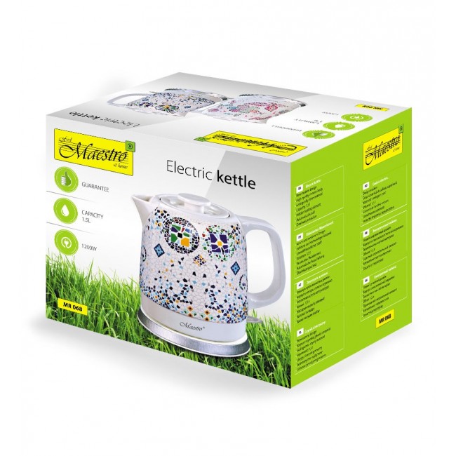 Ceramic electric kettle MAESTRO MR-068 1,5L 1500W (MR-068-MOSAIC) Ceramic electric kettle MAESTRO MR-068 1,5L 1500W (MR-068-MOSAIC)
