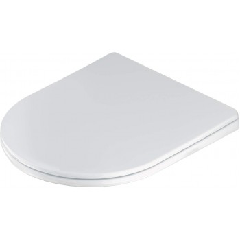 Slim toilet seat, soft-closing