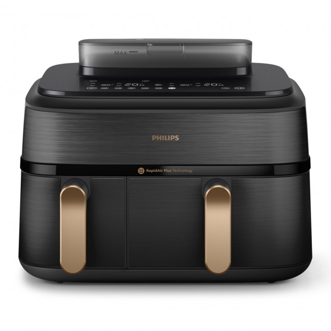 Philips 5000 series NA552/00 fryer Double 9 L Stand-alone 2750 W Hot air fryer Black, Gold