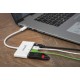 Manhattan USB-C Dock/Hub, Ports (x4): USB-A (x3) and USB-C, 5 Gbps (USB 3.2 Gen1 aka USB 3.0), With Power Delivery (60W) to USB-C Port (Note additional USB-C wall charger and USB-C cable needed), SuperSpeed USB, White, Three Year Warranty, Blister Manhattan USB-C Dock/Hub, Ports (x4): USB-A (x3) and USB-C, 5 Gbps (USB 3.2 Gen1 aka USB 3.0), With Power Delivery (60W) to USB-C Port (Note additional USB-C wall charger and USB-C cable needed), SuperSpeed USB, White, Three Year Warranty, Blister