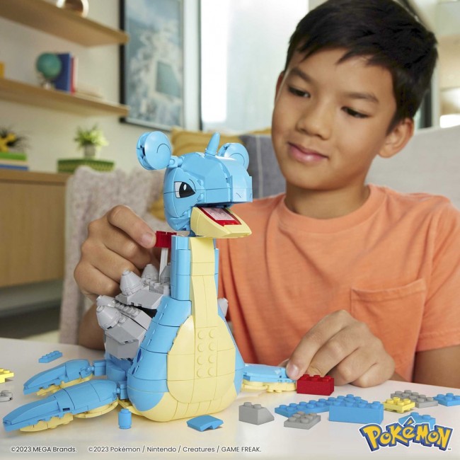 MEGA Pok mon Lapras Building Toy Kit with Action Figure (527 Pieces) for Kids