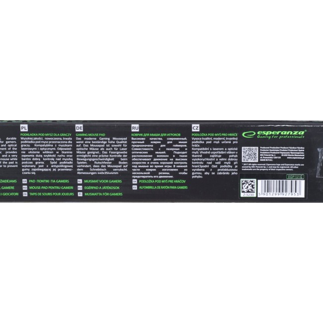 Esperanza EGP101G mouse pad Gaming mouse pad Black Esperanza EGP101G mouse pad Gaming mouse pad Black