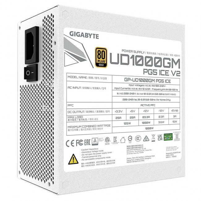Gigabyte UD1000GM 1000W PG5 ICE Power Supply (GP-UD1000GM PG5 ICE) Gigabyte UD1000GM 1000W PG5 ICE Power Supply (GP-UD1000GM PG5 ICE)