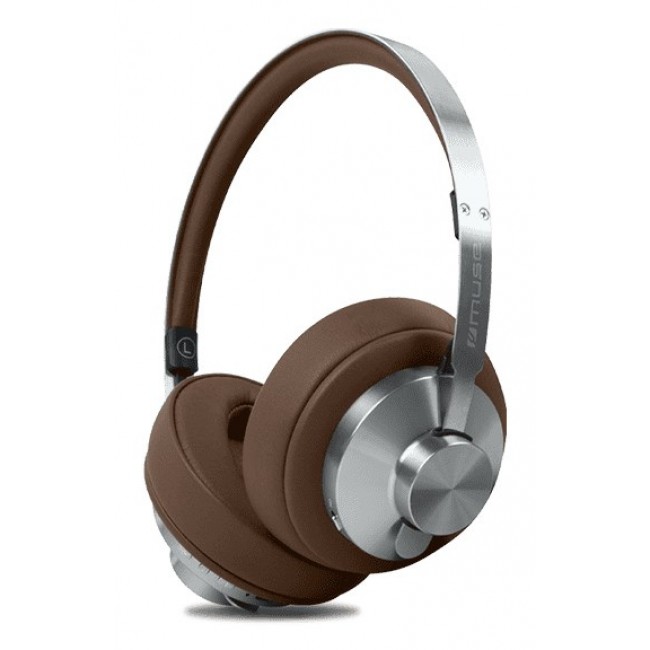 Muse M-298 SBR headphones/headset Wired & Wireless Head-band Calls/Music Bluetooth Brown, Silver