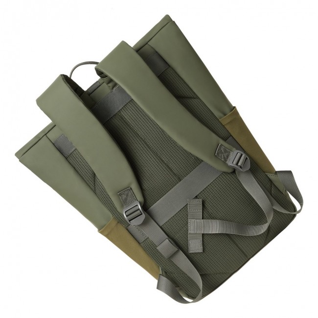 Rivacase Eden backpack Travel backpack Olive PU leather, Polyester, Recycled polyethylene terephthalate (rPET)