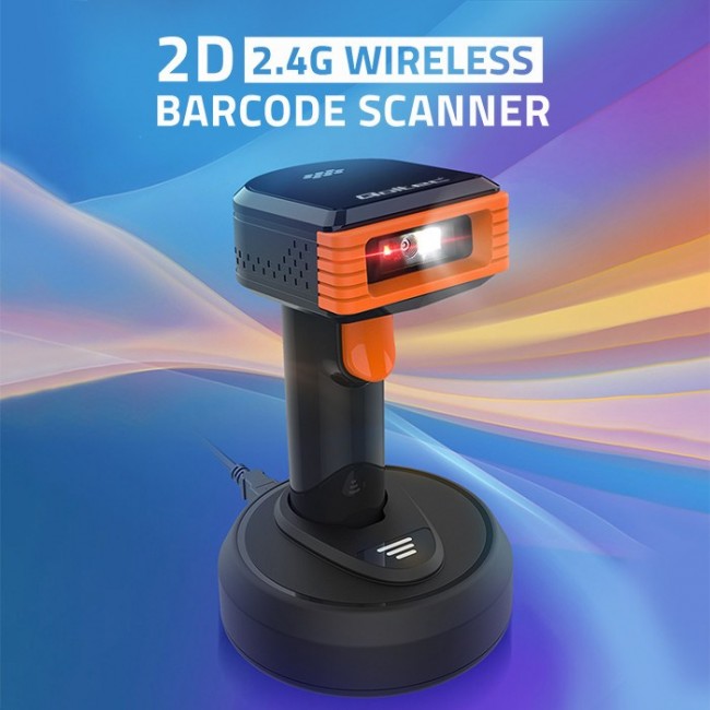 Qoltec 50878 Wireless barcode reader and QR code scanner | 1D 2D | 2.4G | + docking station