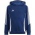 Sweatshirt for kids adidas Tiro 24 Hooded Sweat navy blue IR7504 140cm