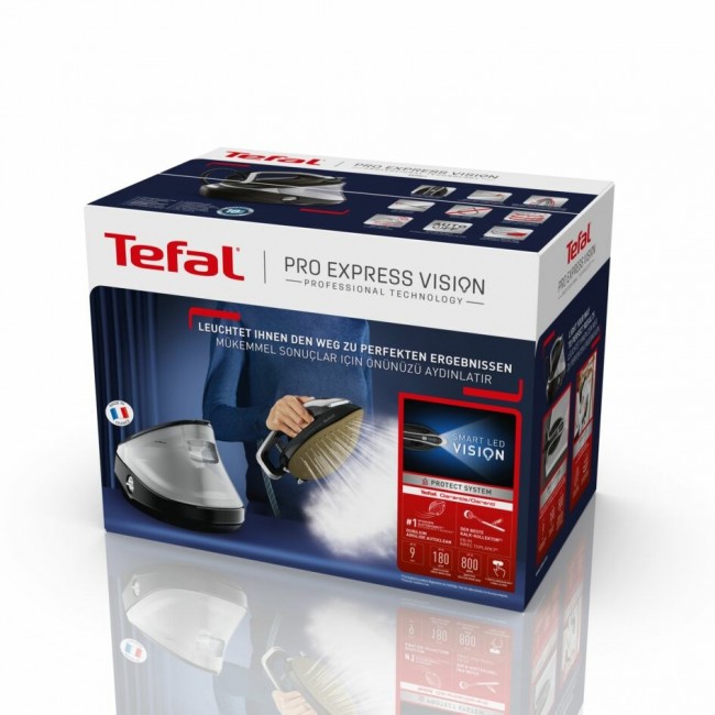 Tefal Pro Express Vision GV9821 3000 W 1.2 L Durilium AirGlide Autoclean soleplate Black, Silver Tefal Pro Express Vision GV9821 3000 W 1.2 L Durilium AirGlide Autoclean soleplate Black, Silver