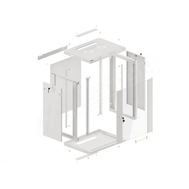 Lanberg WF01-6415-10S rack cabinet 15U Wall mounted rack Grey