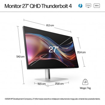 HP Series 7 Pro 27 inch QHD Thunderbolt 4 Monitor - 727pu