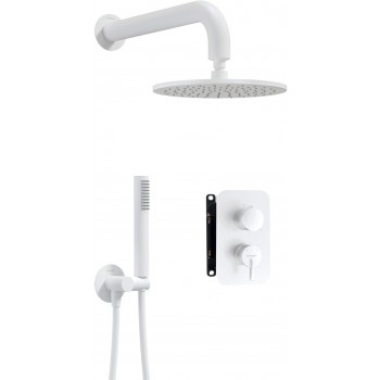 Concealed shower set with mixer box - with overhead shower