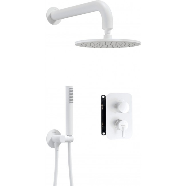 Concealed shower set with mixer box - with overhead shower