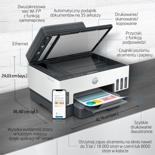 HP Smart Tank 750 All-in-One Thermal inkjet A4 4800 x 1200 DPI 15 ppm Wi-Fi HP Smart Tank 750 All-in-One Thermal inkjet A4 4800 x 1200 DPI 15 ppm Wi-Fi
