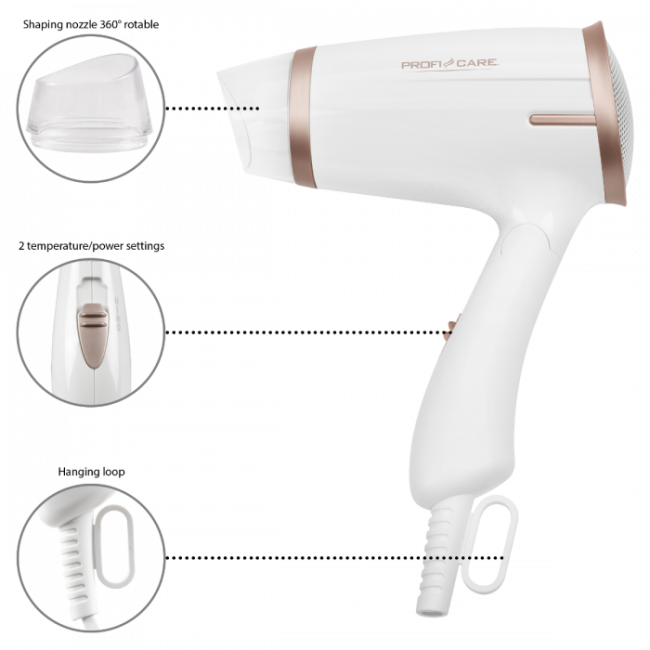ProfiCare PC-HT 3009 1400 W Champagne, White ProfiCare PC-HT 3009 1400 W Champagne, White