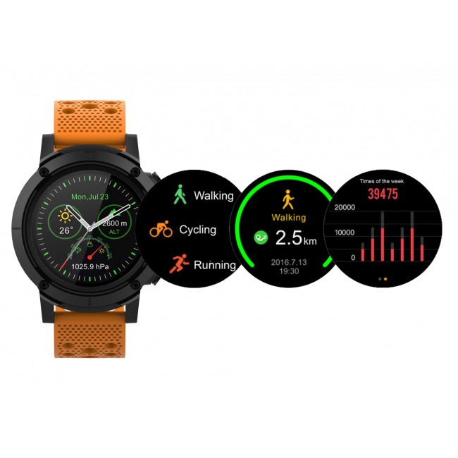 BT Smartwatch Denver SW-510 GPS Black with Orange Strap