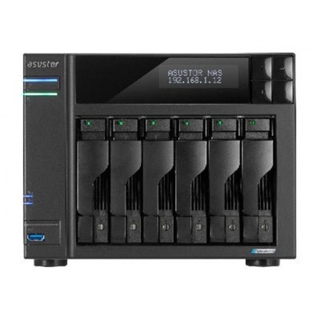 Asustor LOCKERSTOR 6 NAS Desktop Intel Celeron N5105 8 GB DDR4 HDD ADM Black