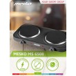 Mesko Home MS 6509 hob Black Countertop Sealed plate 2 zone(s)