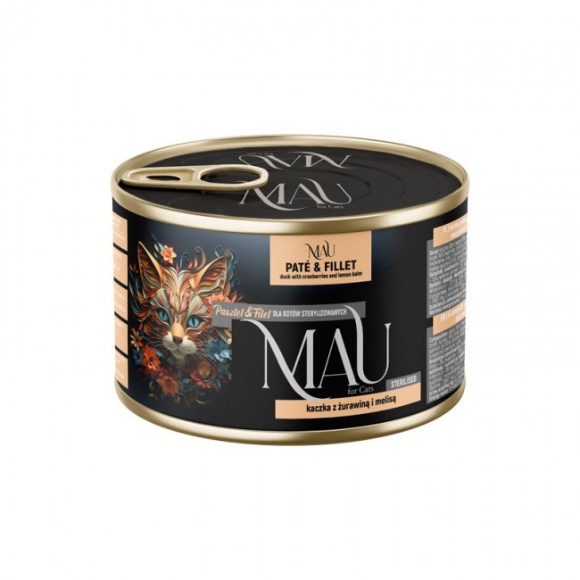MAU Pate and Fillet Sterilised Duck with cranberries and lemon balm - wet cat food - 185g